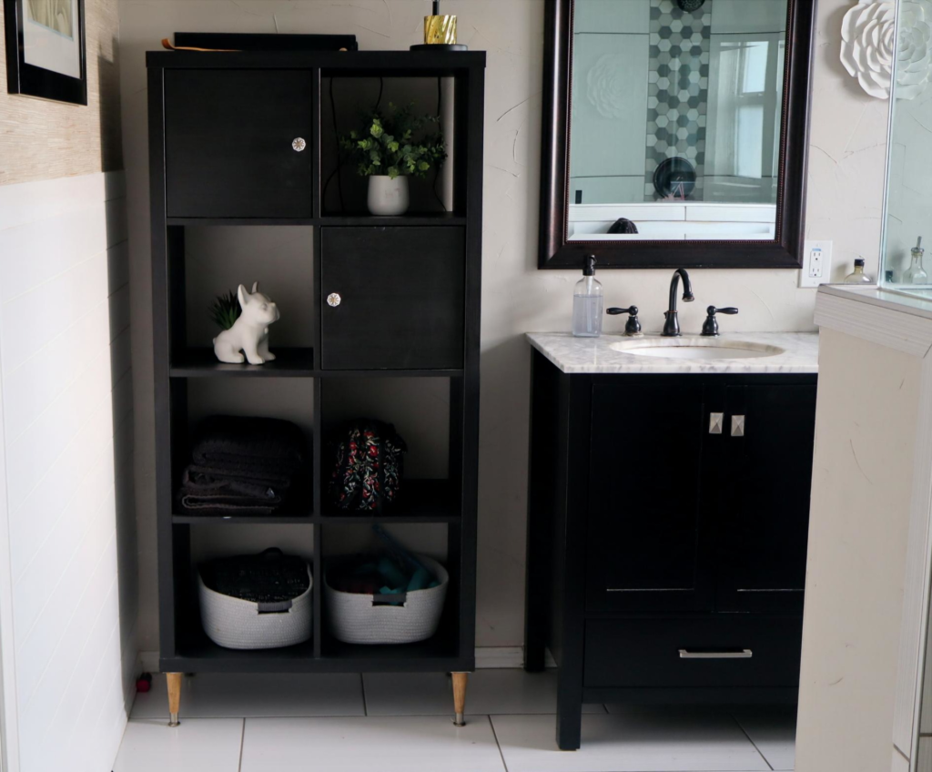 The One Lowes Clearance Find That Sparked a Bathroom Update shelf and sink